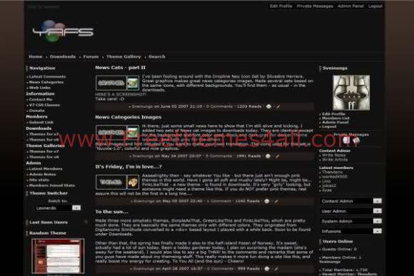 Free php-fusion Simple Gray Black Web2.0 Theme Template