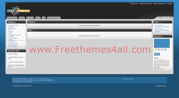 Free php-fusion Black White Grey Web2.0 Theme Template