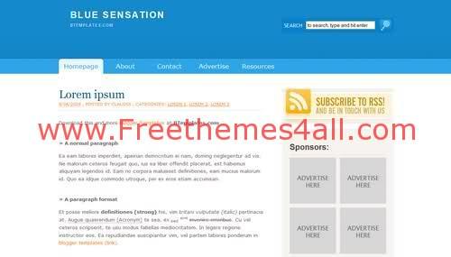 Free Blogger Blue Sensation Web2.0 Template