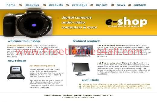 Free HTML Camera and Lenses Shop Web2.0 Template