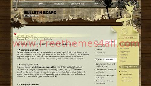 Free Blogger Gray Travel Board Web2.0 Template