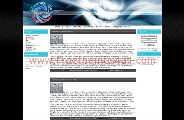 Business Black Blue Phpfusion Theme Template