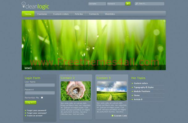 Clean Ecology Green Joomla Theme Template