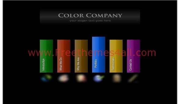 Free Flash Colors Company Black Web2.0 Template
