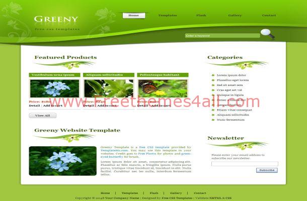 Floral Green Nature Free CSS HTML Website Template