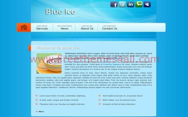 Fresh Light Blue Ice Free HTML CSS Website Template