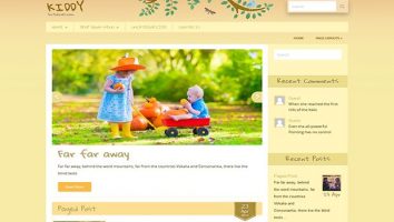 Responsive Brown Kids WordPress Orange Theme