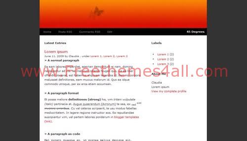 Free Blogger Butterfly Red Abstract Web2.0 Template