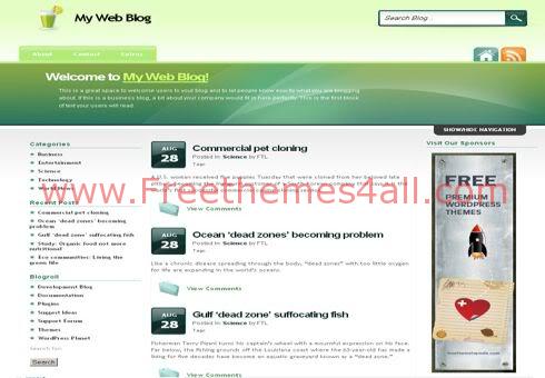 Free WordPress Green Digital Web2.0 Theme Template