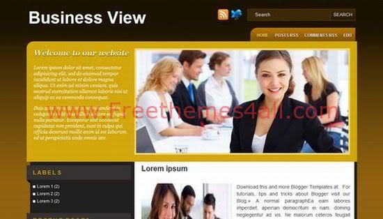 Free Blogger Business Brown Yellow Template