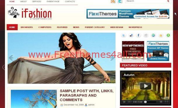Red Sexy Fashion Free WordPress Theme Template