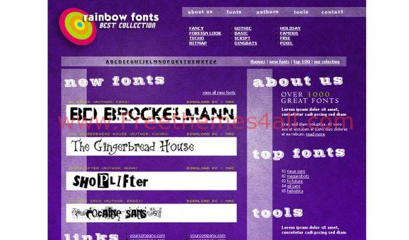 Free Web Template - Fonts Violet Templates
