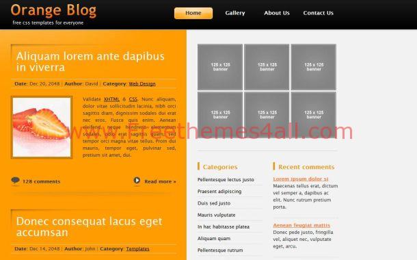 Free Black Orange CSS HTML Website Template