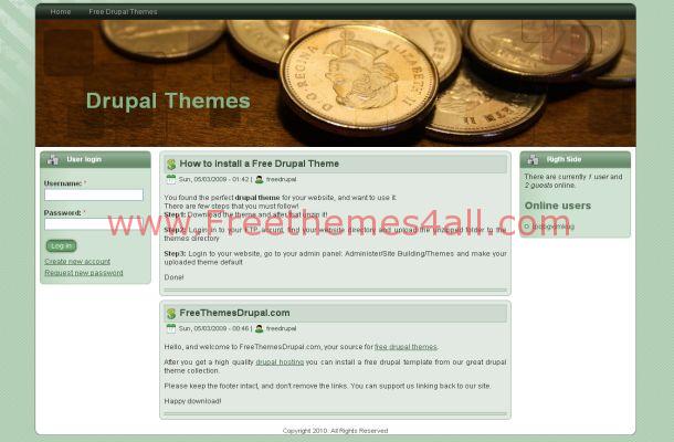 Free Drupal Finance Business Green Theme Template