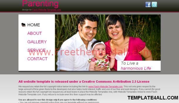 Free Family Pink Website Template