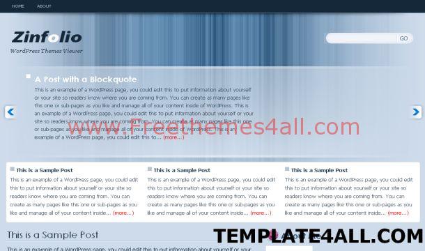Free Simple Blue Portfolio WordPress Theme